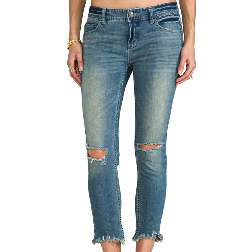 Free People Raw Hem Jeans Viral Low Rise Y2K 90s Minimalist Casual Streetwea NWT